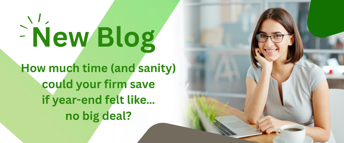 Title Image for a new blog featuring a happy female accountant